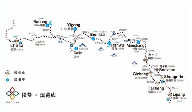 松赞如美山居、然乌来古山居路线图