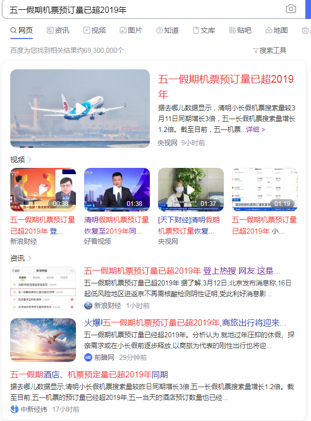 五一假期机票预订量超2019年 五一假期机票预订量超2019年