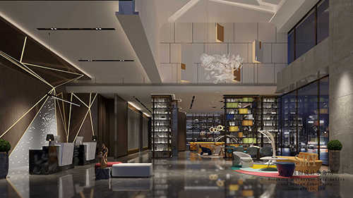 成都酒店设计公司，酒店设计打造效果方案，客厅整体设计效果